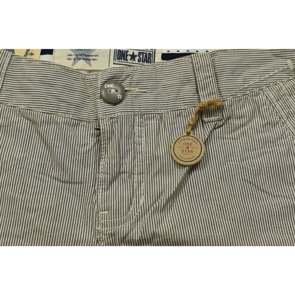Converse One Star Women's Size 6 Regular Fit Striped Khaki Chino Pants NEW - Picture 7 of 8